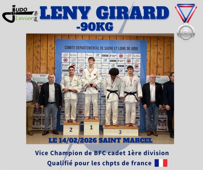 Image de l'actu 'Leny 2ème aux BFC cadet 1ère division, qualifié pour les chapionnats de France'